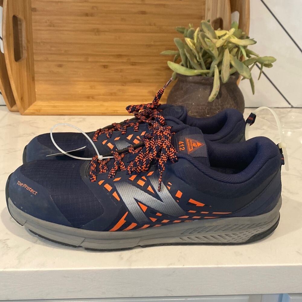 New Balance Men's 412 V1 Alloy Toe Industrial Shoe blue orange steel toe size 13